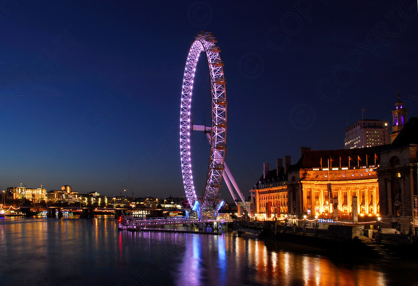 London Eye 01 
 London Eye 
 Keywords: London Eye, Night, Thames, London