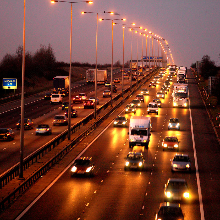 M1 Night 0016 
 M1_Night 
 Keywords: M1, motorway, dusk, cars, night, travelling, headlights